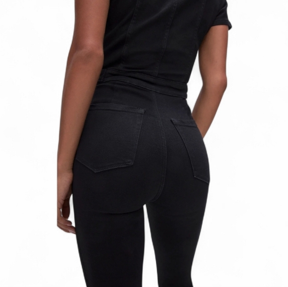 Good American Fit for Success Black Denim Jumpsuit - Picture 5 of 12